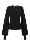 SWAYING/KNIT profile cuffed long-sleeved slim pullover SW24RE1T10 black PS11